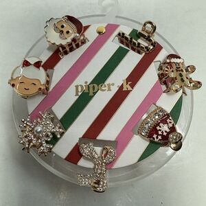 Piper K‎ Christmas Hair Clips 7 Unique Clips Sparkles Pearly Beads Big Or Little